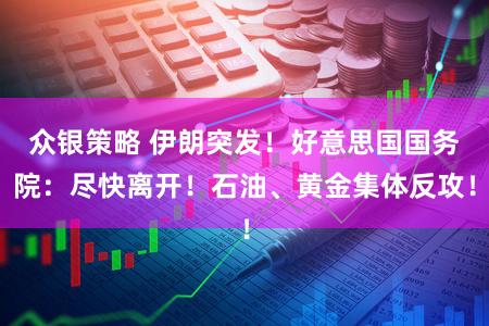 众银策略 伊朗突发！好意思国国务院：尽快离开！石油、黄金集体反攻！