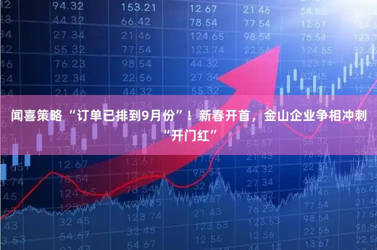 闻喜策略 “订单已排到9月份”！新春开首，金山企业争相冲刺“开门红”